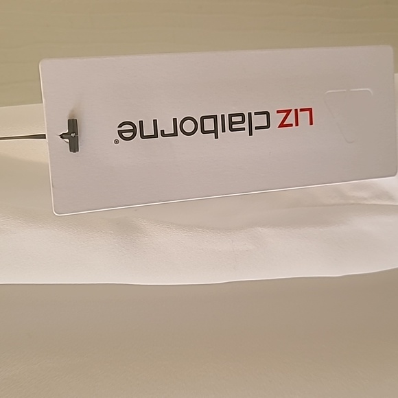 LIZ CLAIBORNE WOMENS PETITE WHITE & BLACK SLEEVELESS BUTTON BLOUSE PETITE LARGE - Picture 6 of 16